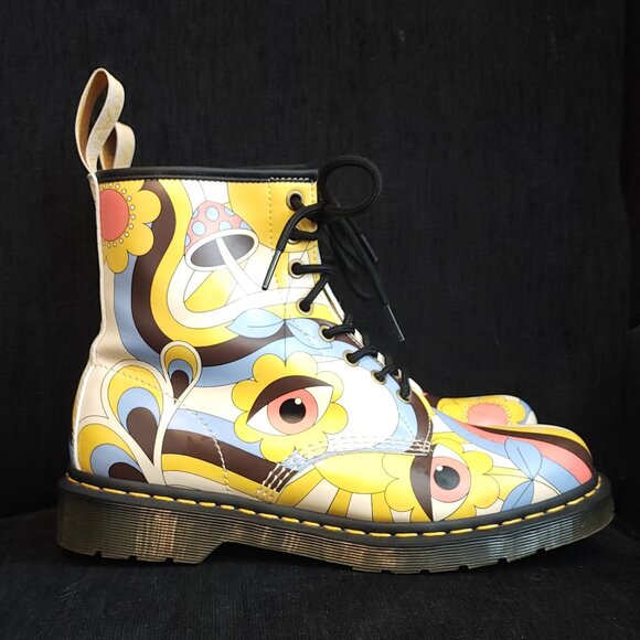 Dr. Martens Shoes - Dr. Martens, Vegan 1460 Retro Kemble Lace Up Boots - Unisex